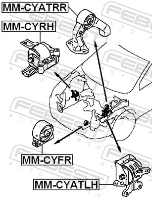 2x ✅Fits FEBEST MM-CYFR ENGINE CUSHION FRONT MITSUBISHI LANCER CY,CZ ⭐UK Seller⭐