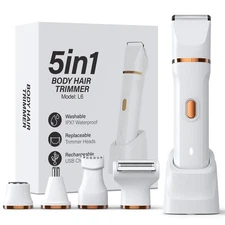 Bikini Trimmer for Women, Waterproof Electric Razor, Cordless Hair Removal