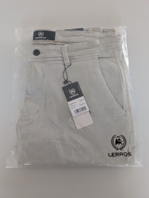 Lerros Creston Chino Hose Herren W36 L32 Stone (hellgrau-greige) Stretch Neu OVP