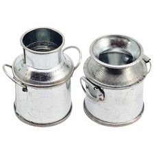 2 Pcs Miniature Milk Can Jug Mini Metal Buckets Tiny Iron Vase for Decoration