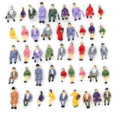 50pcs 1:87 Sitting Pose Model People HO Scale Hand Painted Model Train Park S...