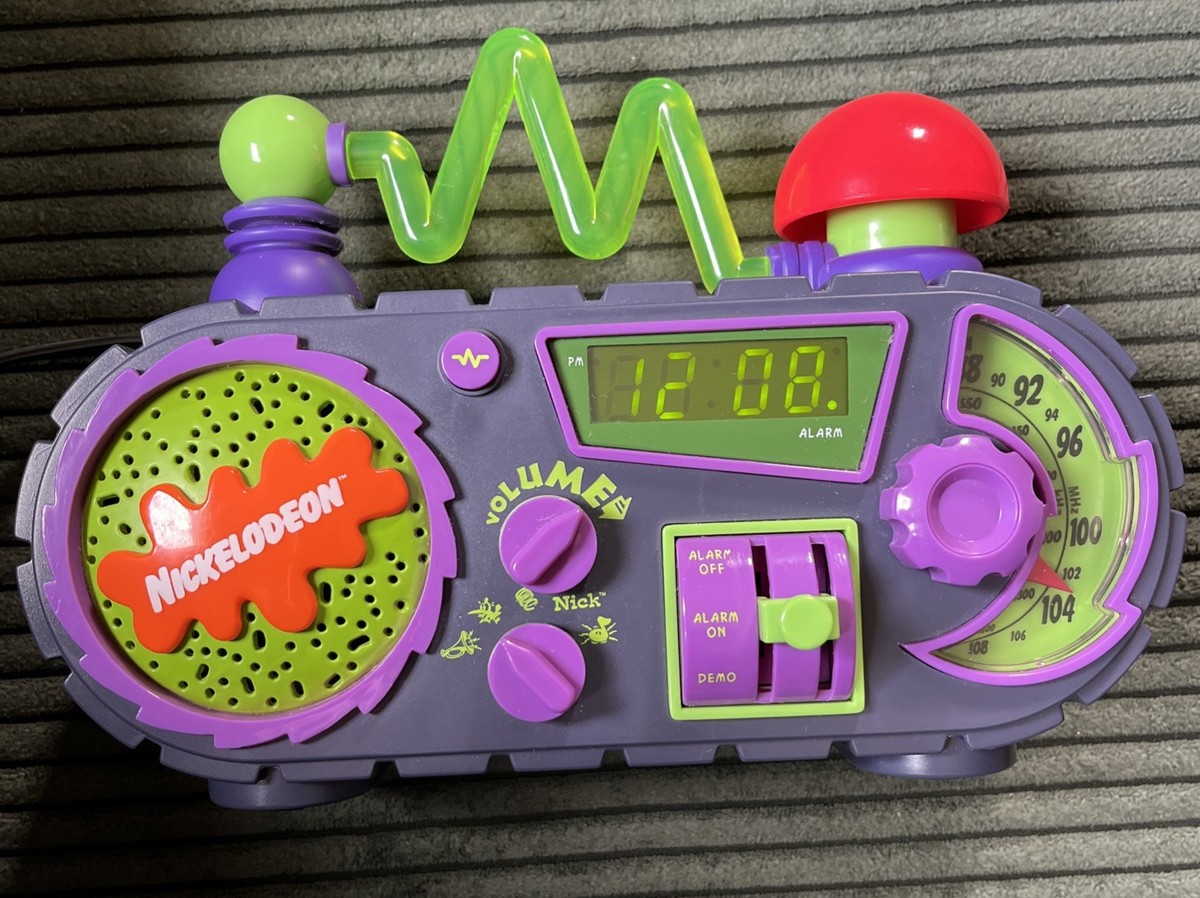 Nickelodeon 目覚まし時計 Nickelodeon 1995 Time Blaster Rise & Slime Alarm Clock AM/FM Radio