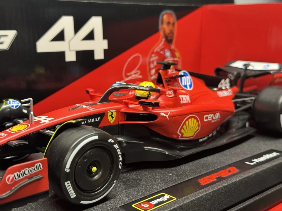 Lewis Hamilton Ferrari SF23 SF-23 First Test  1/18 Scale Diecast Car By Bburago - Image 3 of 4