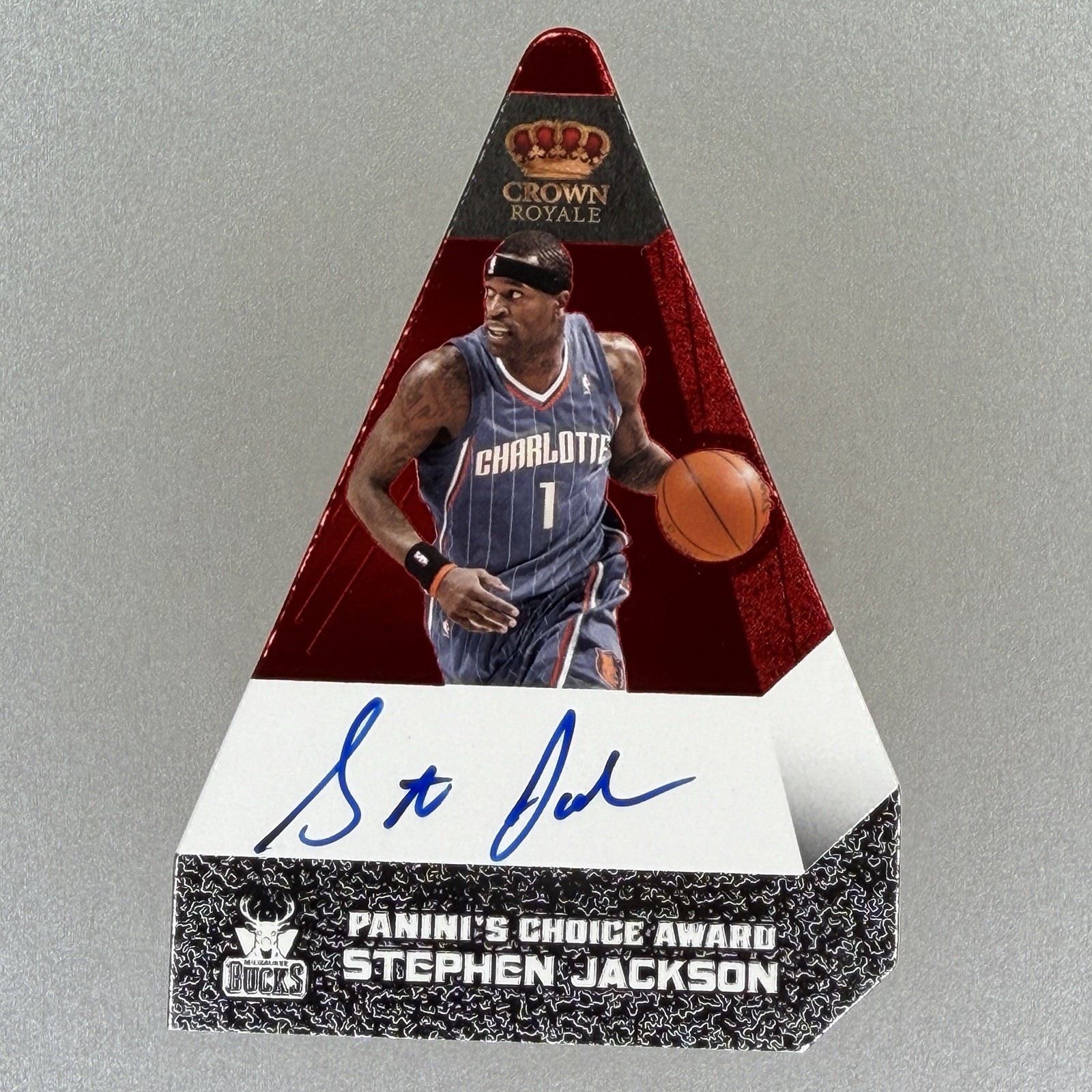 Stephen Jackson ON CARD Auto /75 2011-12 Panini Crown Royale Red Die Cut
