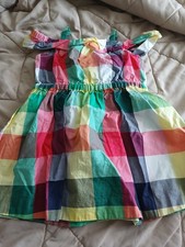 Janie  Jack Baby Girl Off-The Shoulder Plaid Dress Size 6-12 Months EUC