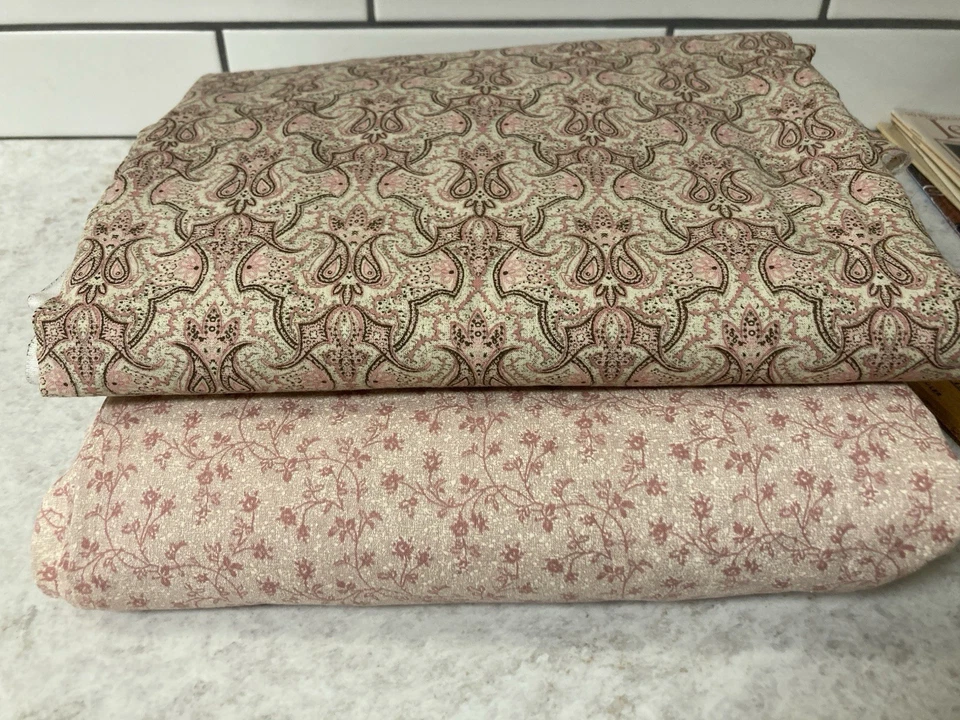 Tela Floral Calicó Años 70/80 De Colección Calicó Paisley Mezcla Algodón 12+YARDAS Foto 3 de 4