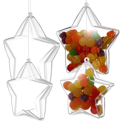 12 Boîtes De Rangement Décoratives Pour Noël - Cloches, Sapins Et étoiles Transparentes Pour Bonbons Ou Décorations Suspendues