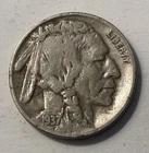 1937 3 Legged Denver Buffalo Nickel 5C Copper KM#130 Circulated Business Strike