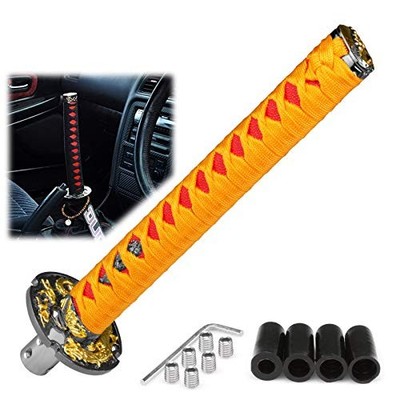 EZAUTOWRAP Shift Knob Samurai Sword Alloy Katana with Adapter 26cm Orange Red