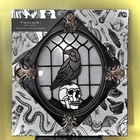 TAHARI Stained Glass Skull Raven edgar allan poe Halloween Framed Wall Art Decor