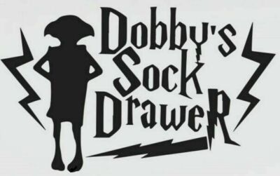 Harry Potter-Sticker ''Dobby Sock Drawer'',schwarz, 13x10 cm