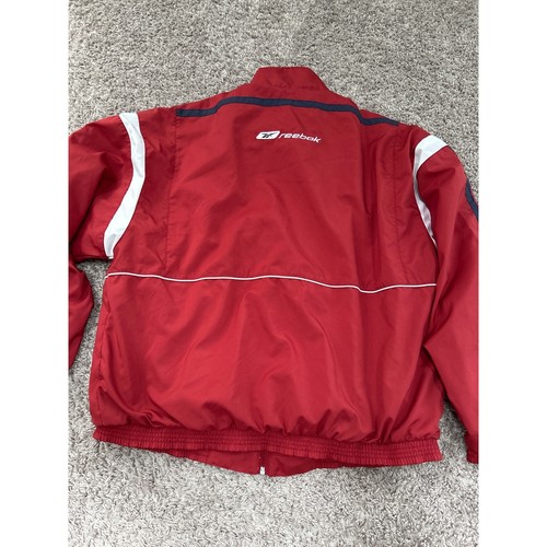 Vintage y2k Reebok Trainingsjacke Full Zip Windbreaker leicht rot Herren L - Bild 6 von 9