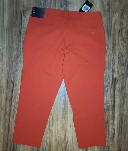 Women's Nike Golf Dri-Fit Capri Pants Coral Orange Slim Size 10 M NWT $120 - Picture 5 of 7