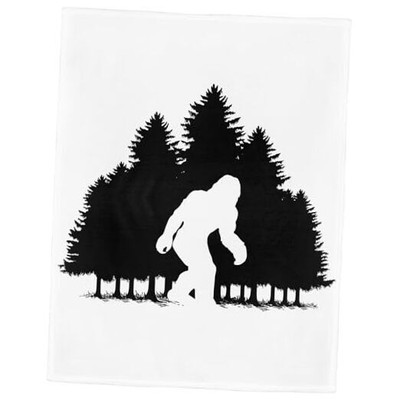  Forest Trees Bigfoot Blanket, Big Foot Sasquatch Gifts, Super Soft 50'' x 60''