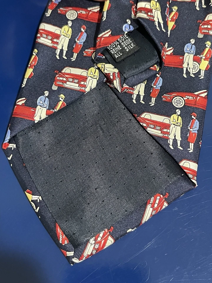 Corbata de seda BMW Sports Car Hombre Mujer Conductor Hombre Italia Negra Roja Azul Art Deco Foto 4 de 4