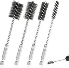 4 Pcs Stainless Steel Wire Brushes for Drill Stainless Steel Bore Brush Set 3/8'