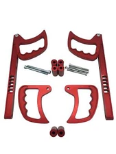Interior Grab Handle Set - BILLET (Royal Hooks) RED fits Jeep Wrangler JK - JKU