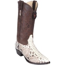 LOS ALTOS MEN NATURAL GENUINE PYTHON SNAKE WESTERN COWBOY BOOT R-TOE D