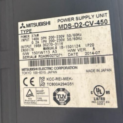 MITSUBISHI MDS-D2-CV-450 Power Supply Unit Removed From The Working Machine