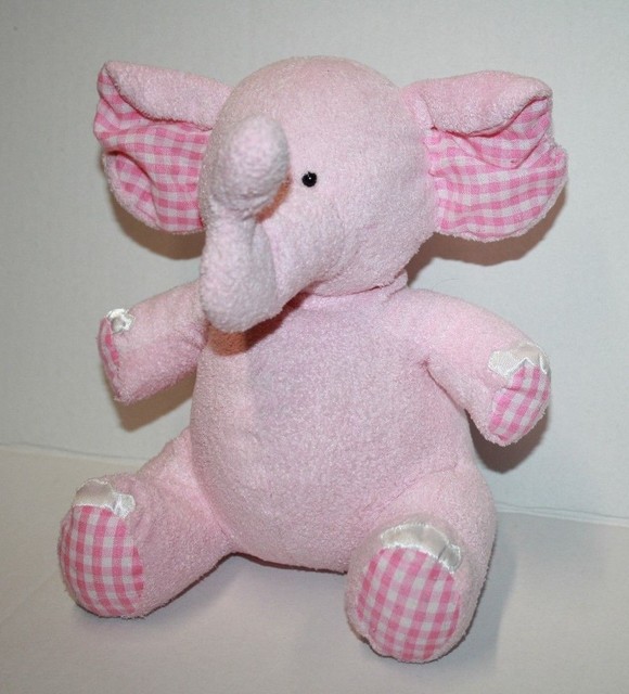 Texture Toy Soft Toy Plush ELEPHANT 7" Baby Rattle Pink