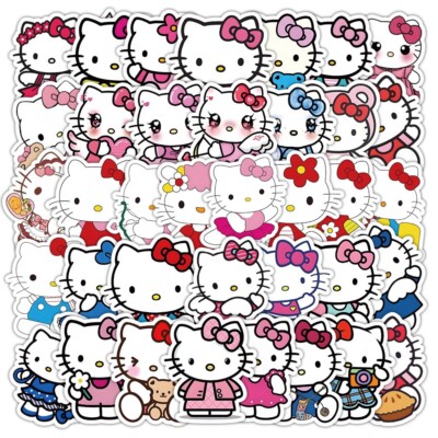 Hello Kitty transparent mix stickers（10-50 pcs）- US seller，FAST SHIPPING