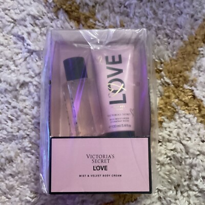 Victoria's Secret LOVE Mist & Velvet Body Cream Travel Fragrance Gift Set NEW