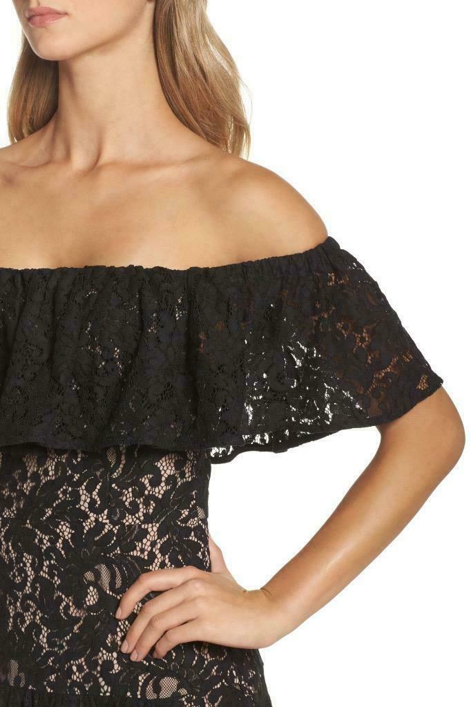 Cooper ST~ Black Ruffle Popover Off-Shoulder A-Line Midi Party Dress 2 NEW  $229 | eBay