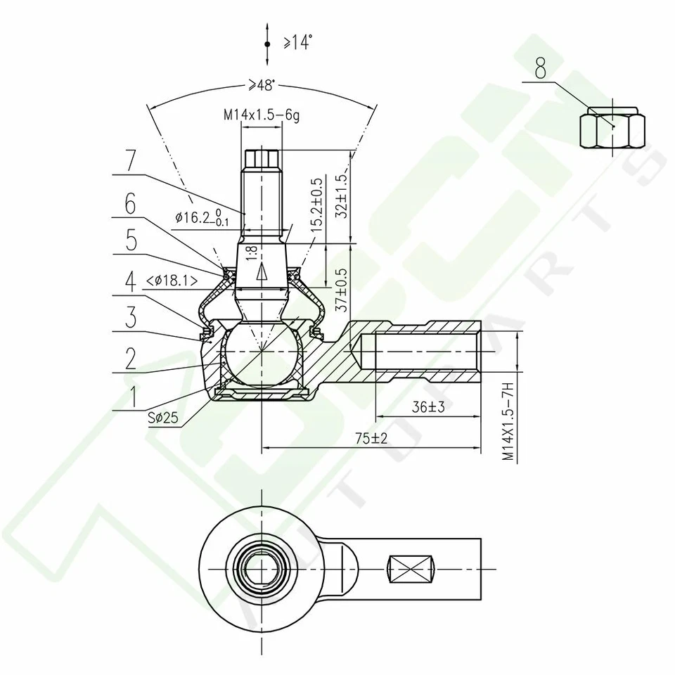 10Pc Inner Outer Tie Rods Front Steering Fits Isuzu Axiom Rodeo Honda Passport - Image 2 of 4