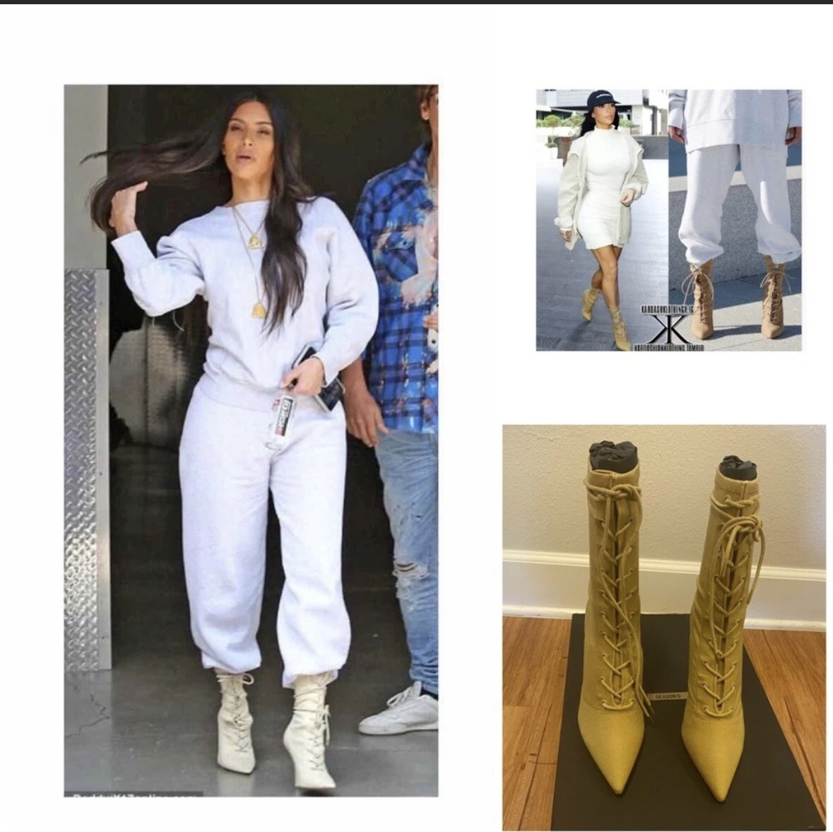 Yeezy Season 6 Stretch Canvas lace up ankle boots | eBay
