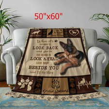 50"x60" German Shepherd Dog Blanket Soft Flannel Fleece Throw Blanket Bed Couch