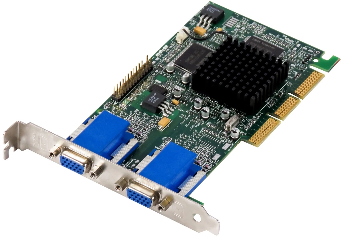 TOP! AGP-GRAFIKKARTE Matrox Millenium G450 16MB DualHead für 2 Monitore 4xAGP