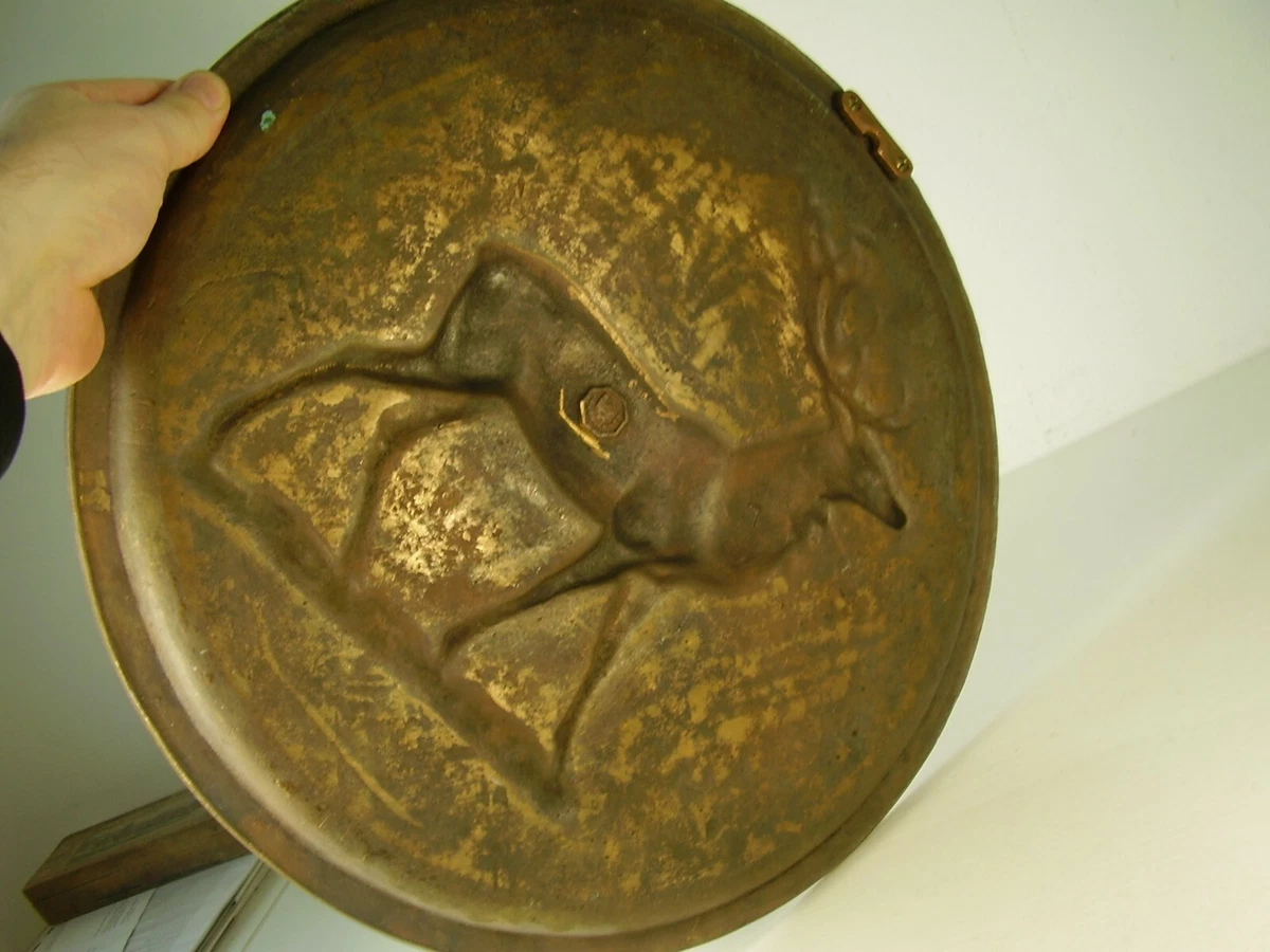 Antike Seltene Bronze Wandplatte Lauchhammer E.Oe Jagd Motiv