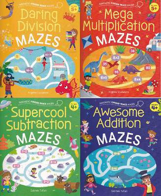 Finger Trace Mazes Maths Books Set of 4 Key Stage 1 age 4+ Mathematics Learning