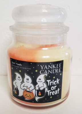 Yankee Candle Swirl Trick or Treat Candy Corn & Buttercream 13.5 Oz Medium Jar