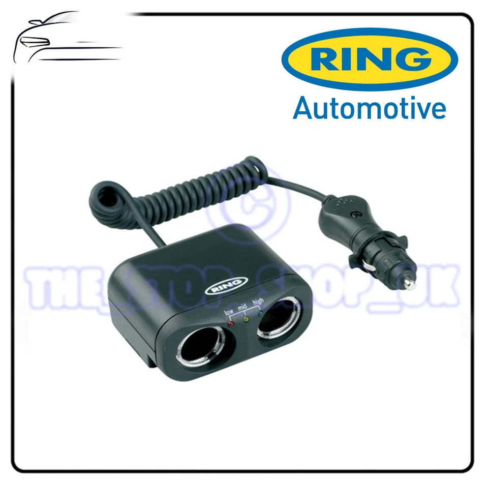 RING 12v Zwilling 2 Wege Auto Multi Adapter Buchse Stecker Mit Akku Analyse RMS2 - Bild 1 von 1