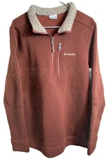 Columbia Men's Large Maroon Zipper Outdoors Elbow Patches 100% Polyester