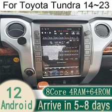 12.1" Android Navigation Car Gps Stereo Tesla Style For Toyota Tundra 14~23