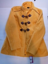 New Women's Rampage Maddy Toggle Peacoat Mustard Yellow Gold Brown Jacket Xl