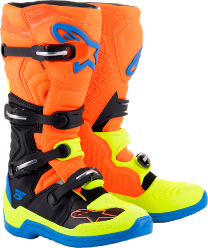 Alpinestars Tech 5 Boots - Blue/Orange/Yellow - 11