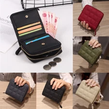 Women Leather Wallets Small RFID Blocking Bifold Zipper Pocket Card Holder