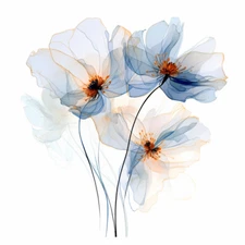 Flowers Wall Art Home Decor, Poster Print, Art Wildflower  Watercolor Set of 3