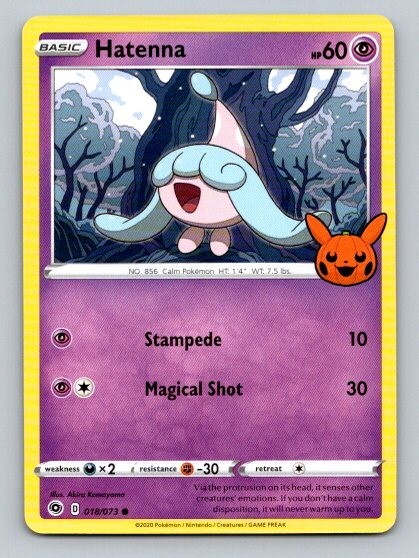 2022 Pokemon Card Trick Or Trade Hatenna 18/73