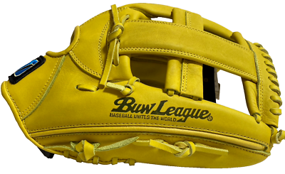 ののの Mizuno Baseball Glove Leather Yellow For Softball Outfielder New