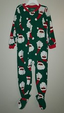 JUST ONE YOU CARTER'S FLEECE CHRISTMAS BLACK SANTA ONE PIECE PAJAMAS SIZE 5T
