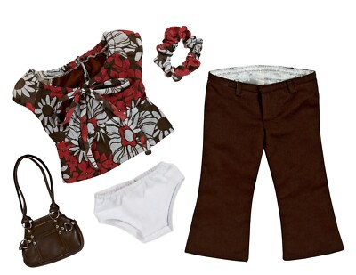 Brown Floral Blouse with Pants Set | Fits Most 18'' Girl Dolls | 18 Inch Doll