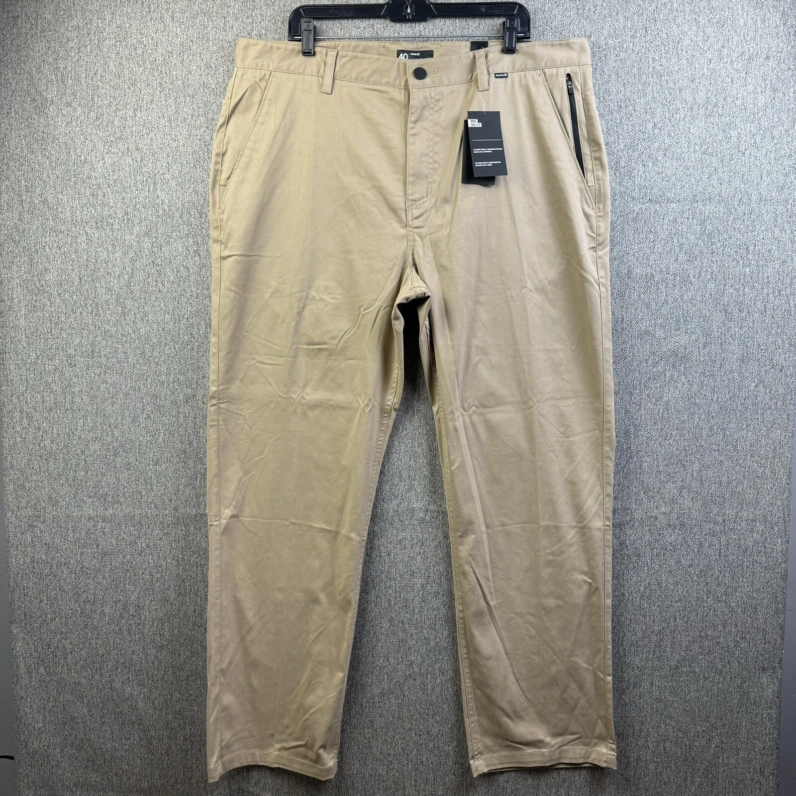 Hurley Nike Dri Fit Khaki Worker Pants Regular Fit Straight Leg Men’s Size 40