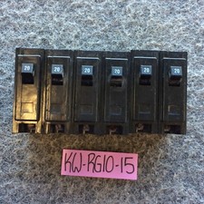 Lot Of 6 Cutler Hammer 20 Amps 1 Pole Type BA Circuit Breaker 120/240V