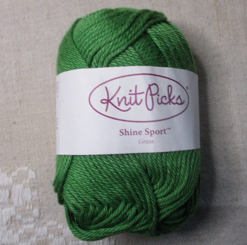 Knit Picks Shine Sport, Grass (green), 50 g, 110 yds, 60% Pima Cotton, 40% Modal