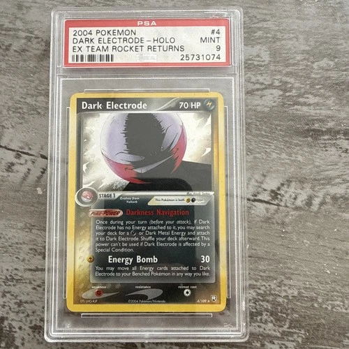 2004 TEAM ROCKET RETURNS 4/109 Dark Electrode Holo - PSA 9