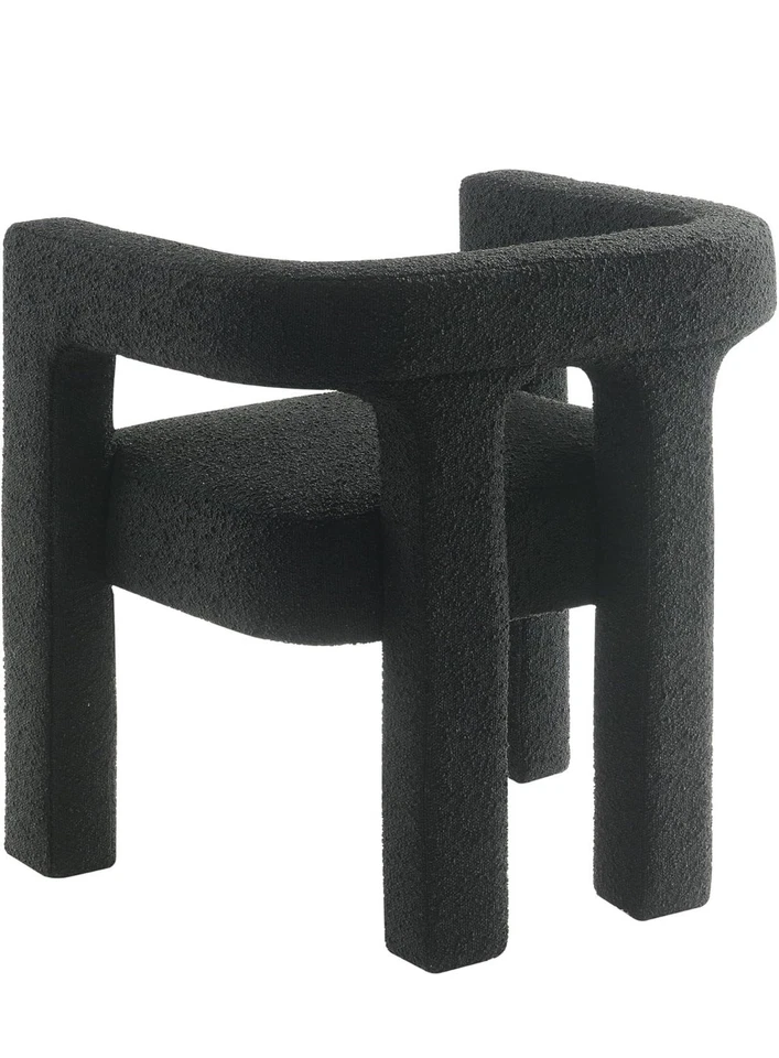 Silla de comedor Abbyson Living Perimeter Boucle, negra Foto 4 de 4